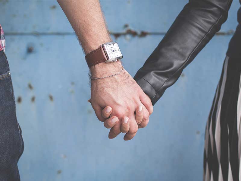 holding hands