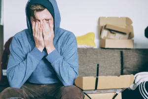 sad man burnout work